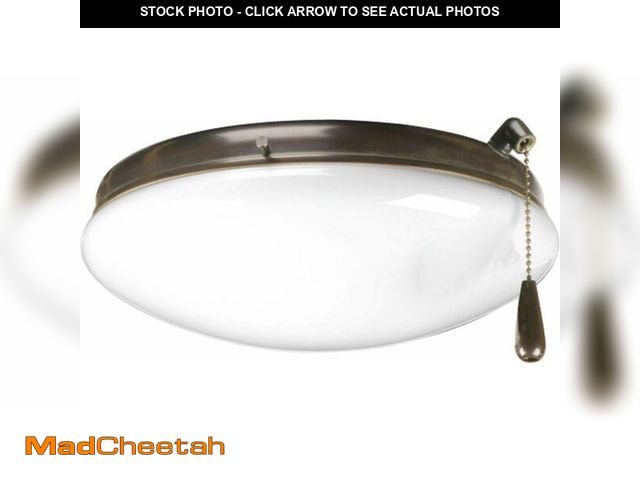 Lot 74-12828097 - Progress Lighting 2-Light Ceiling Fan Light Kit for AirPro Collection Ceiling Fans, Modern Tranisito...