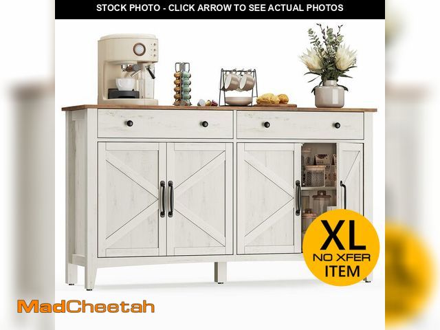 Lot 74-13012143 - VASAGLE LIRY Collection - Buffet Cabinet, Coffee Bar Cabinet with 2 Drawers, Adjustable Shelves, Sid...