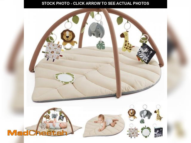Lot 74-12304244 - Blissful Diary Baby Play Gym &amp; Activity Mat, Leaf Shaped Baby Tummy Time Play Mat with 6 Detacha...