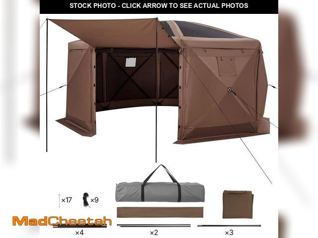 Lot 74-14254732 - VEVOR Pop up Gazebo Screen Tent, 15 x 15 ft. Large 8-Sided Camping Canopy Tent with Removable Top an...