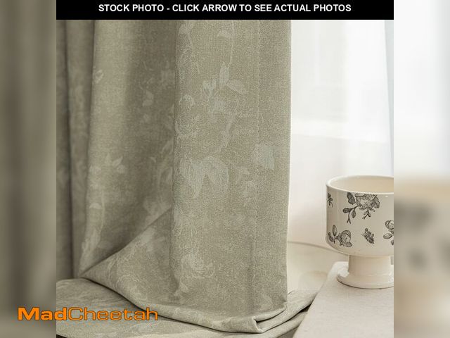 Lot 74-12706153 - SUOUO Vintage Floral Blackout Curtains for Bedroom 96 inches Long Patterned Yellow Brown Thermal Ins...