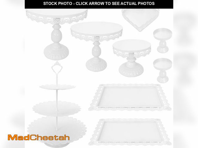 Lot 74-14060735 - JALANCY Set of 9 Cake Stands Metal Cupcake Stand Set Multiple Styles Candy Fruit Display Tower Desse...