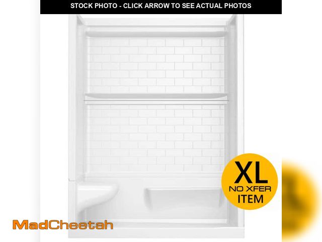 Lot 74-12774941 - Classic 500 Tile Left Seat 32 in. L x 60 in. W x 75.76 in. H Alcove Shower Kit with Shower Wall and ...