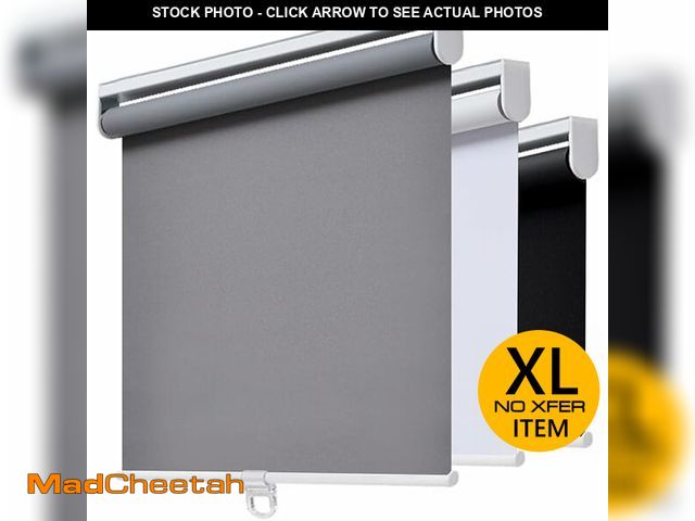 Lot 74-12661493 - (MISSING HARDWARE) Cordless Roller Shades Blackout Blinds for Windows Room Darkening Rolled Up Shade...