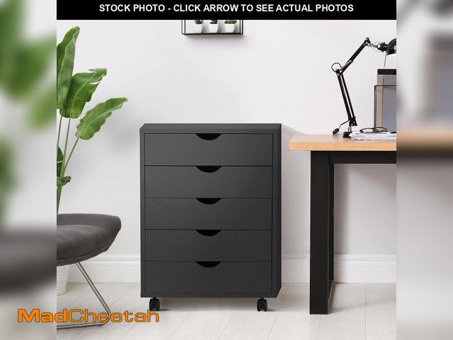 Lot 74-12512175 - CONCETTA 5-Drawer File Cabinet, Lateral Filing Under Desk Storage Organizer with Wheels for Home Off...