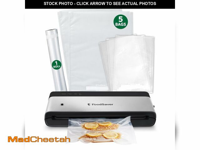 Lot 74-13787894 - FoodSaver PowerVac Compact Vacuum Sealing Machine Stainless Steel &amp; Black Vertical Storage VS015...