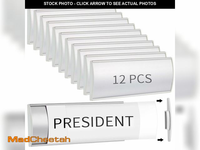 Lot 74-12978616 - Therwen 12 Pcs Aluminum Office Name Plate Holder for Door Wall Mount 8'' x 3'' Business Sign Holder ...
