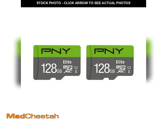 Lot 74-13628975 - PNY 128GB Elite Class 10 U1 microSDXC Flash Memory Card - 100MB/s, Class 10, U1, Full HD, UHS-I, Mic...