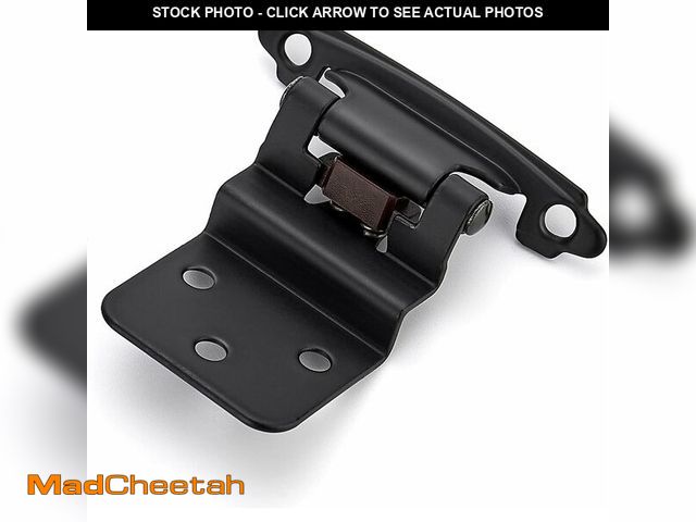 Lot 74-12716418 - Ravinte 60 Packs (30 Pairs) 3/8" Inset Matte Black Cabinet Hinge, Self Closing Hinges for Kitchen/Ba...