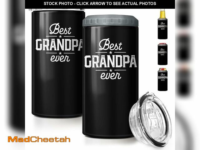 Lot 74-12458811 - SANDJEST 4-in-1 Grandpa Tumbler Gifts for Papa from Grandkids - 16oz Best Grandpa Ever Can Cooler Tu...