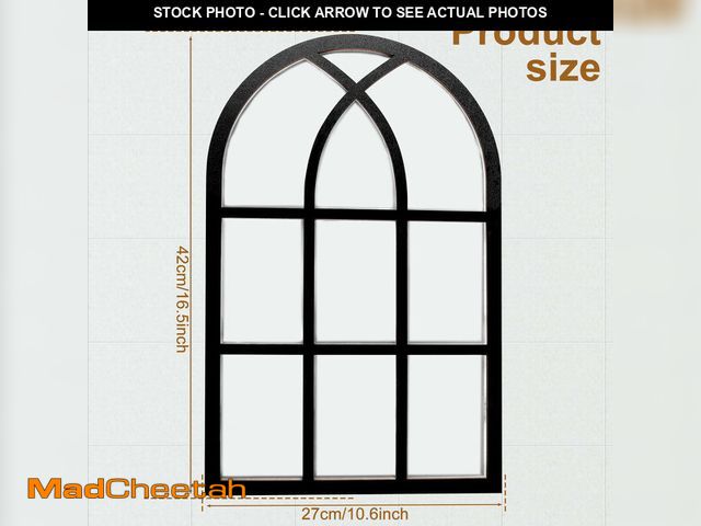 Lot 74-14352293 - Window Wall Mirror Rustic Arched Wall Mirror Decorative Windowpane Mirror Acrylic Mirror Wall Decor ...