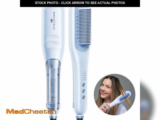 Lot 74-13777744 - Wavytalk Pro Steam Hair Straightener Brush, 3 in 1 Straightening Brush, Steam Reduces Damage, Blue -...