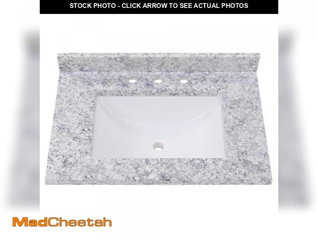 Lot 74-12175737 - 31 in. W X 22 in. D Cultured Marble White Rectangular Single Sink Vanity Top in Everest - UNUSED