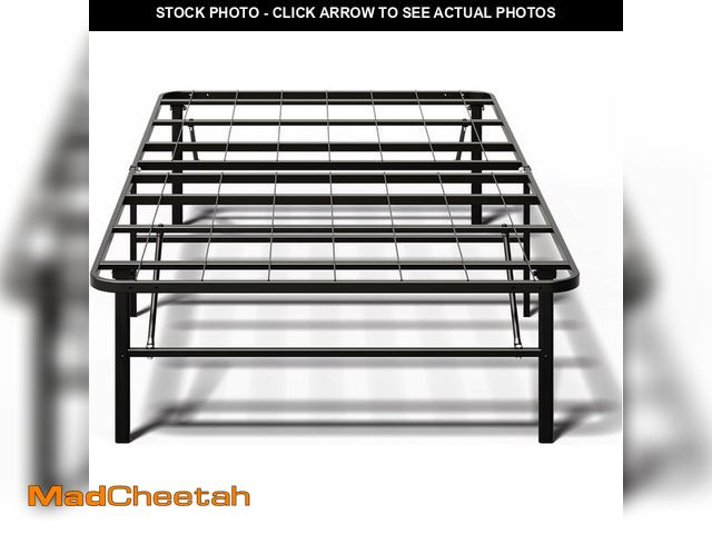 Lot 74-14319755 - FurniEdge 14 Inch Foldable Twin Size Bed Frame, Heavy Duty Metal Platform Bed with Underbed Storage,...