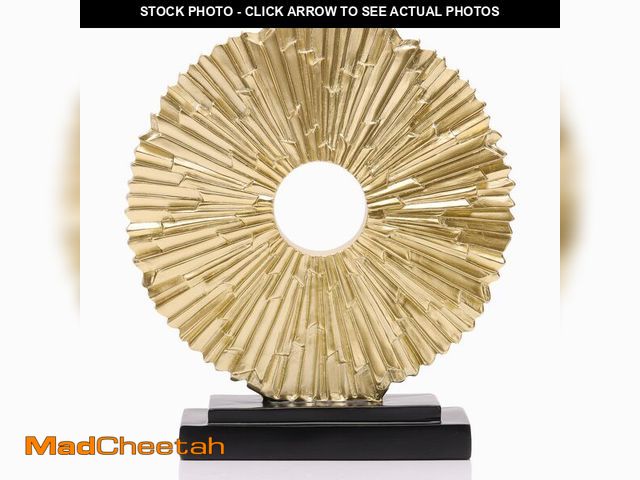 Lot 74-13542238 - DOVDOV Gold Home Decor Sculpture, Unique Round line Statue, Modern Home Decor, Decorative Panel Stat...