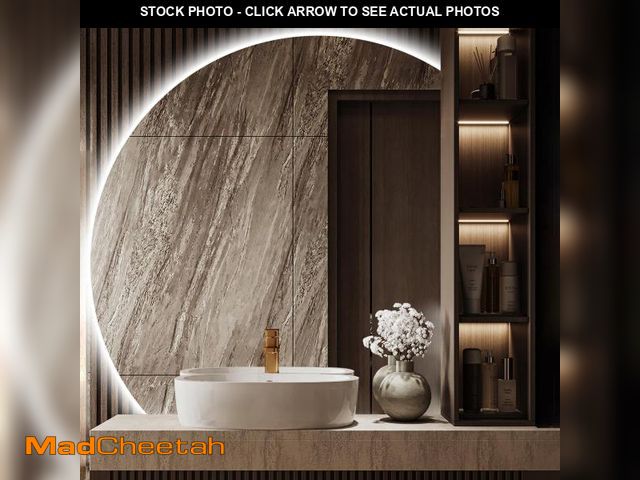 Lot 74-12131273 - Niccy 36" Half Moon LED Mirror for Bathroom, Backlit Semi Circle Frameless Mirrors for Entryway, Irr...