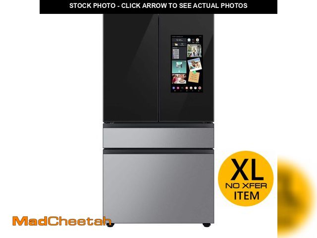 Lot 74-12585412 - Bespoke 29 cu. ft. Standard Depth 4-Door French Door Refrigerator in Charcoal Glass Top with Family ...