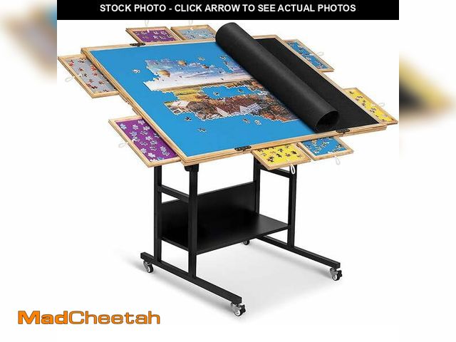 Lot 74-14434695 - FUNTOK 2000 Piece Tilting Rotating Jigsaw Puzzle Table with 8 Drawers Cover, Foldable Jigsaw Puzzle ...
