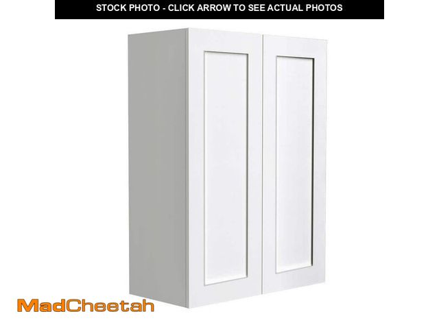 Lot 74-14073144 - 27 in W x 12 in D x 36 in H in White Plywood Ready to Assemble Kitchen Flex Wall Cabinet - USED