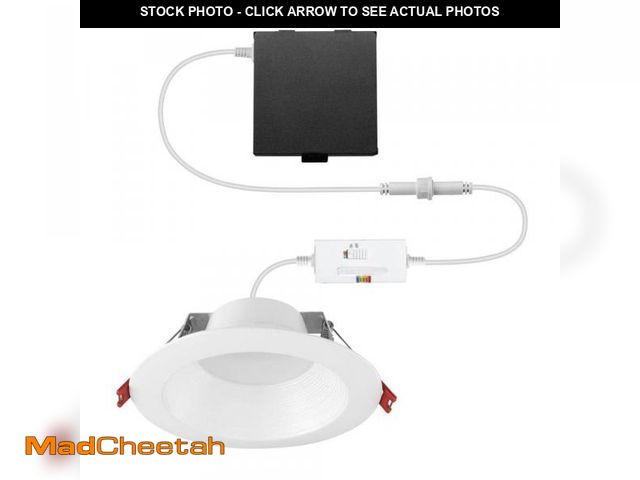 Lot 74-12491739 - Commercial Electric Elite Series 6 in. LED DuoBright, 3-Level Lumen Select, Deep Baffle Canless Rece...