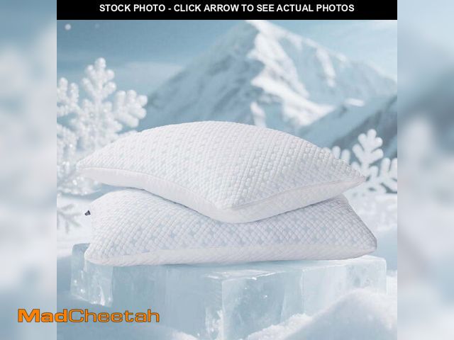 Lot 74-12782044 - EGOHOME 2-Pack Adjustable Cooling Bed Pillows, Shredded Memory Foam Pillows Set of 2, Standard Queen...