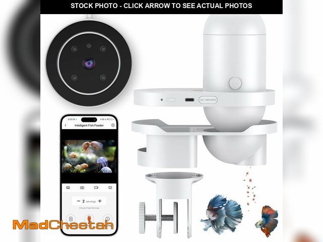 Lot 74-13628758 - Pawfly WiFi Automatic Fish Feeder for Aquariums, Smart Auto Fish Food Dispenser with App Control 2.5...