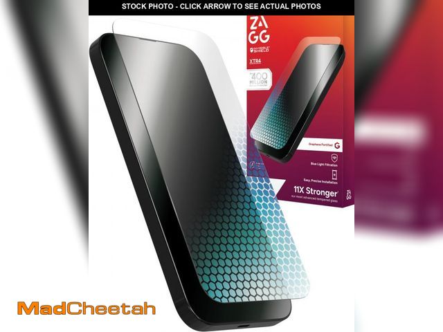 Lot 74-11559451 - ZAGG XTR4 Screen Protector for iPhone 16 Pro Max - 11x Stronger Tempered Glass, Blue Light Filtratio...