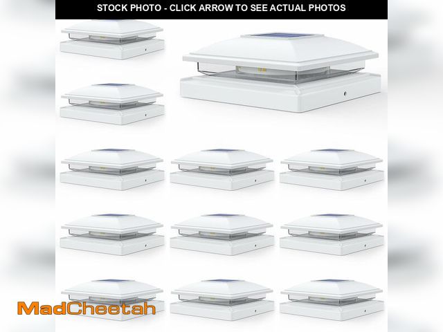 Lot 74-14377932 - APONUO 12 Pack Solar Post Cap Lights, 2 Modes(Warm/Cool Light) Outdoor Waterproof Fence Post Solar L...