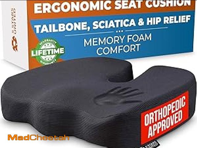 Lot 74-12124671 - 5 STARS UNITED Seat Cushion for Tailbone Pain Relief â Memory Foam Lifting Pillow for Coccyx, Hip,...