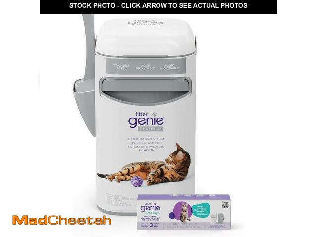 Lot 74-12827941 - Litter Genie Platinum Pail Made of Durable Stainless Steel Includes 1 Easy Roll Refill - UNUSED