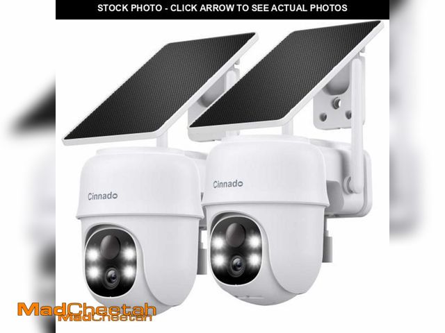 Lot 74-11973730 - 2K Cameras for Home Security-2.4G WiFi Outdoor Camera Wireless Solar/Battery Powered with solar pane...