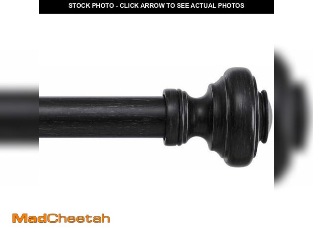 Lot 74-13779923 - MODE Farmhouse Collection Adjustable Curtain Rod Set with Porch Doorknob Finials, Fits 24â to 60â...