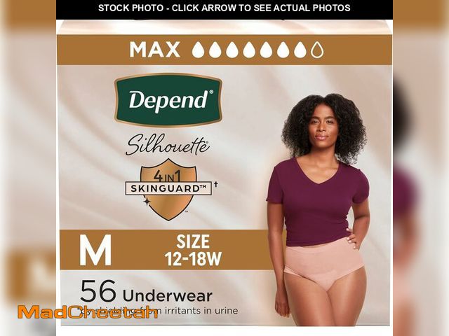 Lot 74-14581753 - Depend Silhouette Adult Diapers, Incontinence &amp; Postpartum Bladder Leak Underwear for Women, Max...