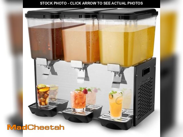 Lot 74-12159759 - *SEE DETAILS* VEVOR Commercial Beverage Dispenser, 3 Tanks 18 L / 19 QT Per Tank Juice Dispenser, 51...