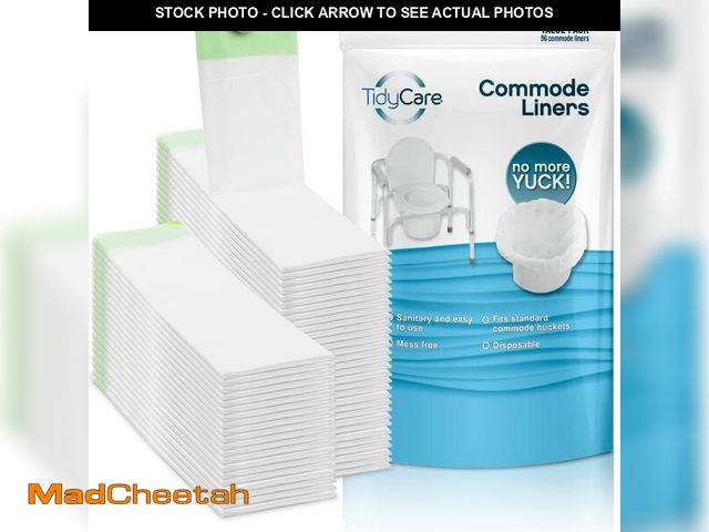 Lot 74-13549243 - TidyCare Bedside Commode Liners for Portable Toilet Chair Bucket and Bedpan | Value Pack of 96 Dispo...