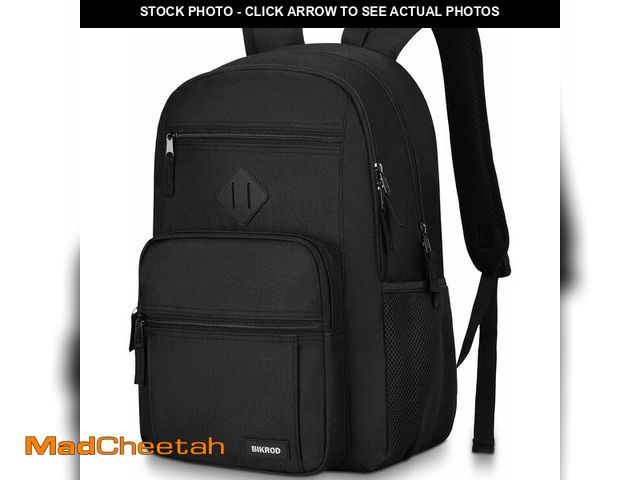 Lot 74-13844387 - BIKROD Black Backpack for Men and Women, Backpack for School Teens Boys and Girls, Lightweight Casua...