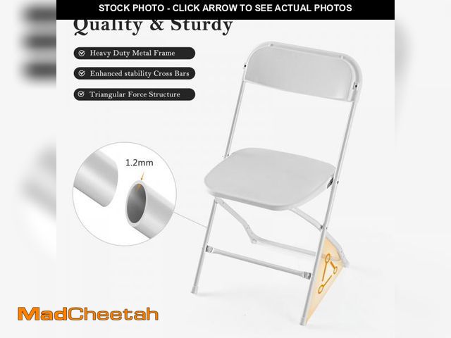 Lot 74-12482061 - JOINSUN 6 Pcs Plastic Folding Chair Portable for Indoor and Outdoor Use, White - UNUSED