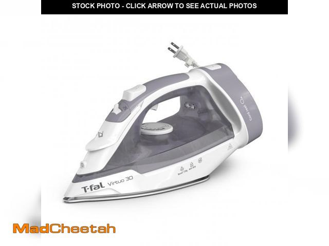 Lot 74-12221340 - T-Fal Virtuo Steam Iron for Clothes with Retractable Cord, Portable Iron and Steamer for Clothes, Ce...