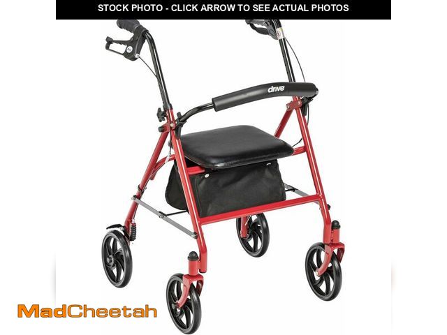 Lot 74-13041271 - Drive Medical 10257RD-1 4 Wheel Rollator Walker With Seat, Steel Rolling Walker, Height Adjustable, ...