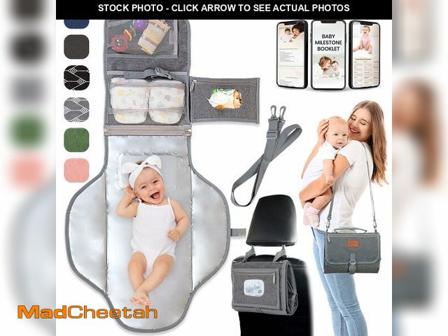 Lot 74-13573478 - Portable Changing Pad for Baby Ã¢â¬â Soft, Comfortable Portable Diaper Changing Pad with Wipes Po...