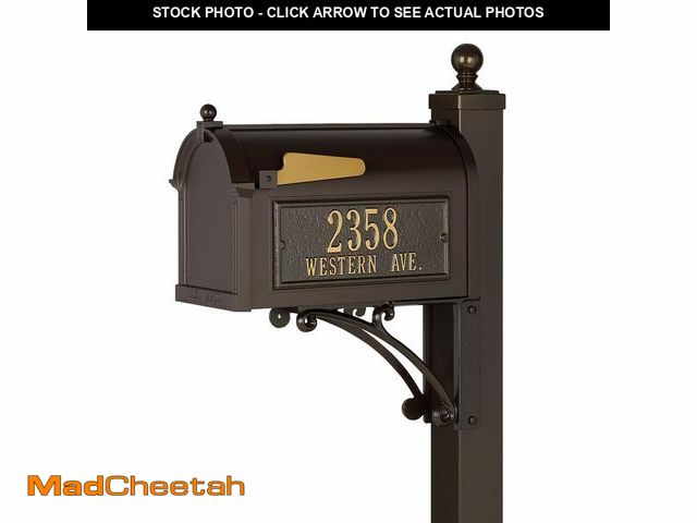 Lot 74-13803263 - Whitehall Products Deluxe Mailbox Package, Aluminum, French Bronze - Includes Side plaques (Order Fo...