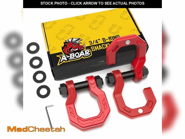 Lot 74-14377540 - A-BOAR 3/4" D-Ring Shackles, Heavy Duty Forged Steel Shackles with 7/8" Pin, Easy Open D-Ring Shackl...
