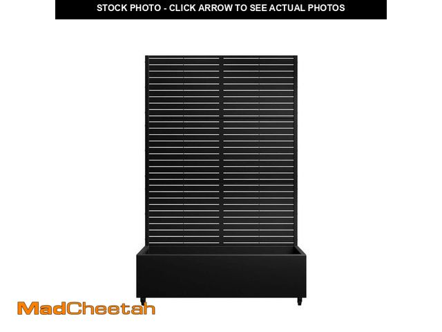 Lot 74-14291104 - SpassWay 6 ft. H x 4 ft. W Metal Planter Box Privacy Screen Garden Bed with Trellis and Wheels-Black...