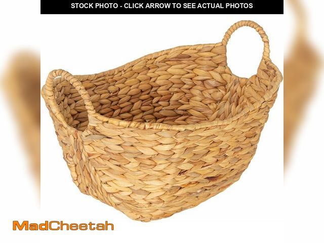 Lot 74-12827847 - Household Essentials Water Hyacinth Basket with Handles - UNUSED