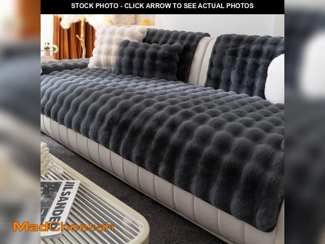 Lot 74-12309974 - MDSASFD Faux Fur Couch Cover, Soft Warm Plush Sofa Couch Cover, Non Slip Sectional Sofa Slipcovers f...