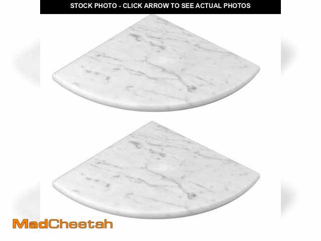Lot 74-13716310 - Jusmioke 9 Inch Marble Corner Shower Shelf for Bathroom, Shower Room, Both Side Honed Polished, Bath...