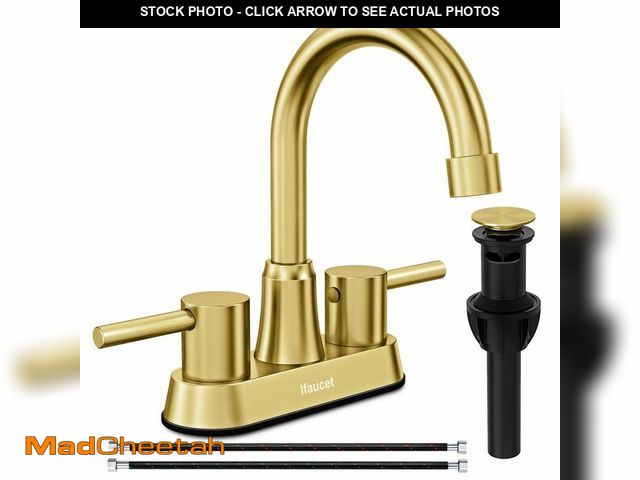 Lot 74-12603247 - Gold Bthroom Faucet, Brushed Gold Bathroom Faucet, Gold Faucets for Bathroom Vanity, 4 Inch 2 Handle...
