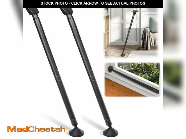 Lot 74-13539798 - Acshio 2 Pack Door Security Bars, Anti-Slip Heavy Duty Door Stoppers Sliding Patio Bar, 2-in-1 Adjus...
