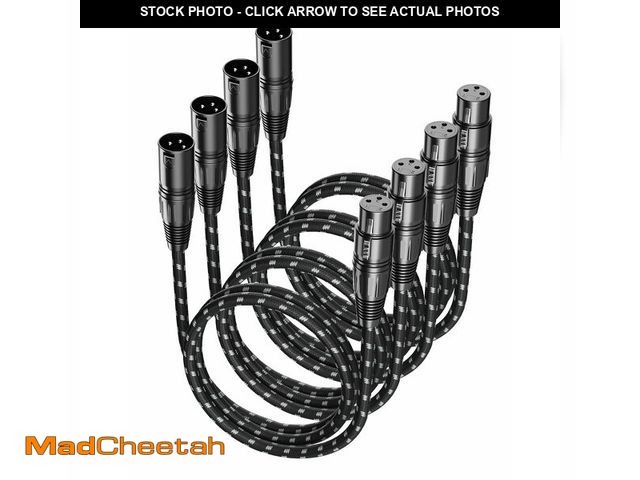 Lot 74-12718455 - VANDESAIL XLR Cables, XLR Microphone Cable 3ft 4 Pack, Braided Balanced Mic Cable Male to Female 3 P...