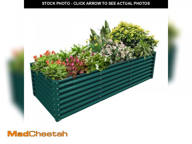 Lot 74-12513639 - Tramull 1 Pack 8x3x2FT Galvanized Raised Garden Bed Kit Retangular Metal Ground Planter Box Outdoor ...